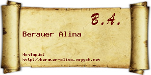Berauer Alina névjegykártya